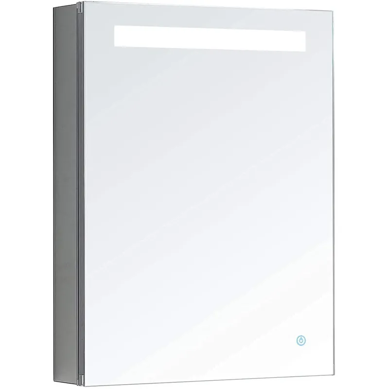 Price Cut Aquadom Pacifica 20" x 26" Rectangular Recessed or Surface Mount Single View LED Lighted Right-Hinged Bathroom Medicine Cabinet With Defogger And Electrical Outlet