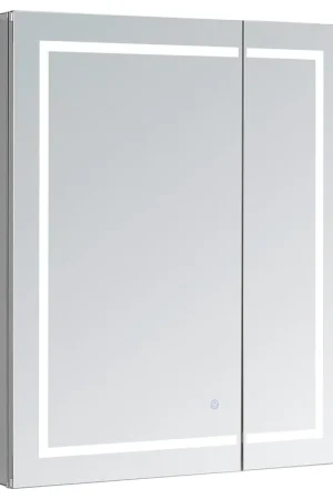 Top Pick Aquadom Royale Plus 36" x 36" Square Recessed or Surface Mount Bi-View LED Lighted Bathroom Medicine Cabinet With Defogger, Electrical Outlet, Magnifying Mirror