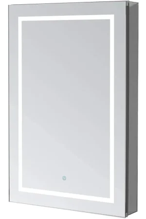 Super Sale Aquadom Royale Plus 24" x 30" Extra Depth Rectangle Recessed or Surface Mount Single View Left Hinged LED Lighted Bathroom Medicine Cabinet With Defogger, Electrical Outlet, Magnifying Mirror