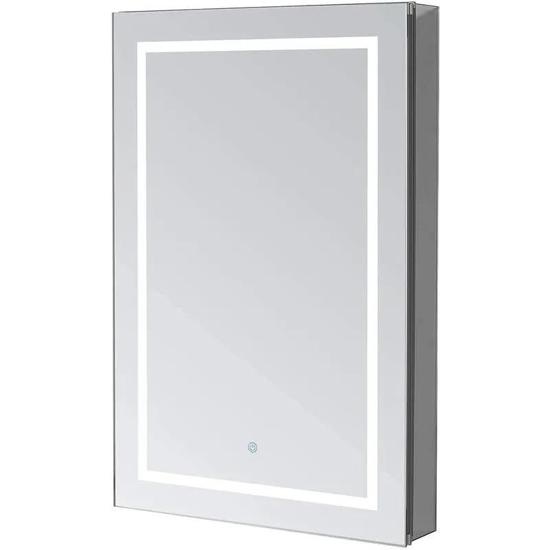 Super Sale Aquadom Royale Plus 24" x 30" Extra Depth Rectangle Recessed or Surface Mount Single View Left Hinged LED Lighted Bathroom Medicine Cabinet With Defogger, Electrical Outlet, Magnifying Mirror