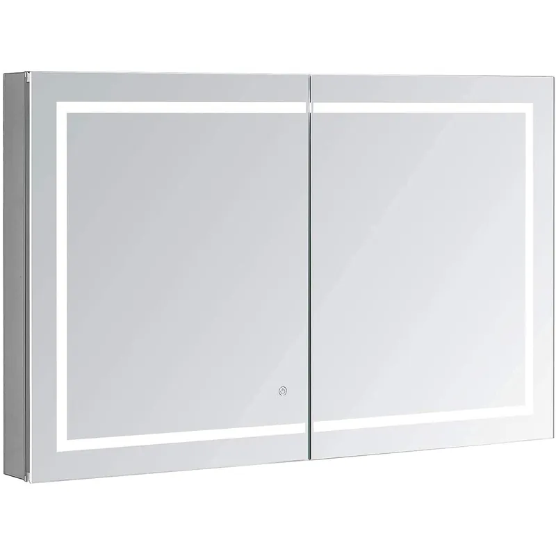 Free Shipping Aquadom Royale Plus 48" x 36" Rectangle Recessed or Surface Mount Bi-View LED Lighted Bathroom Medicine Cabinet With Defogger, Electrical Outlet, Magnifying Mirror