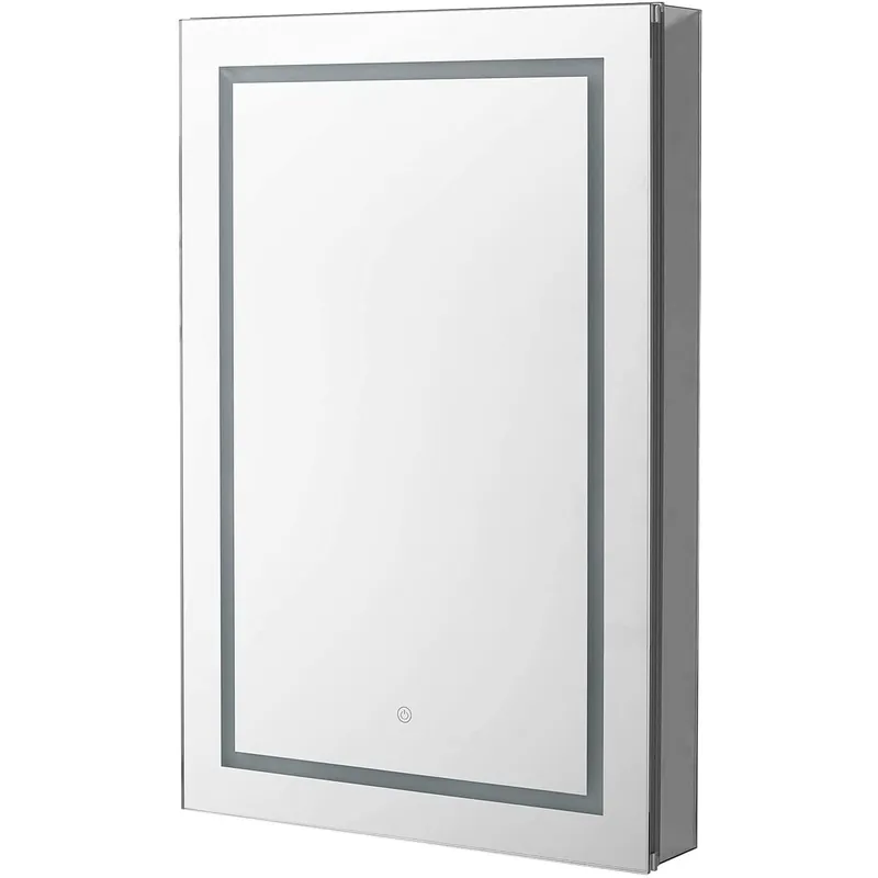 Aquadom Royale Plus 24" x 36" Rectangle Recessed or Surface Mount Single View Left Hinged LED Lighted Bathroom Medicine Cabinet With Defogger, Electrical Outlet, Magnifying Mirror Authentic