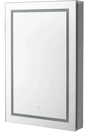 Affordable Aquadom Royale Plus 24" x 30" Rectangle Recessed or Surface Mount Single View Right Hinged LED Lighted Bathroom Medicine Cabinet With Defogger, Electrical Outlet, Magnifying Mirror
