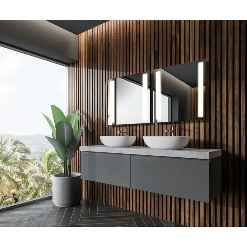 Sidler SideLight 31" x 29" 3000K Single Gliding Mirror Door Anodized Aluminum Medicine Cabinet With Built-in GFCI Outlet and USB port Free Returns
