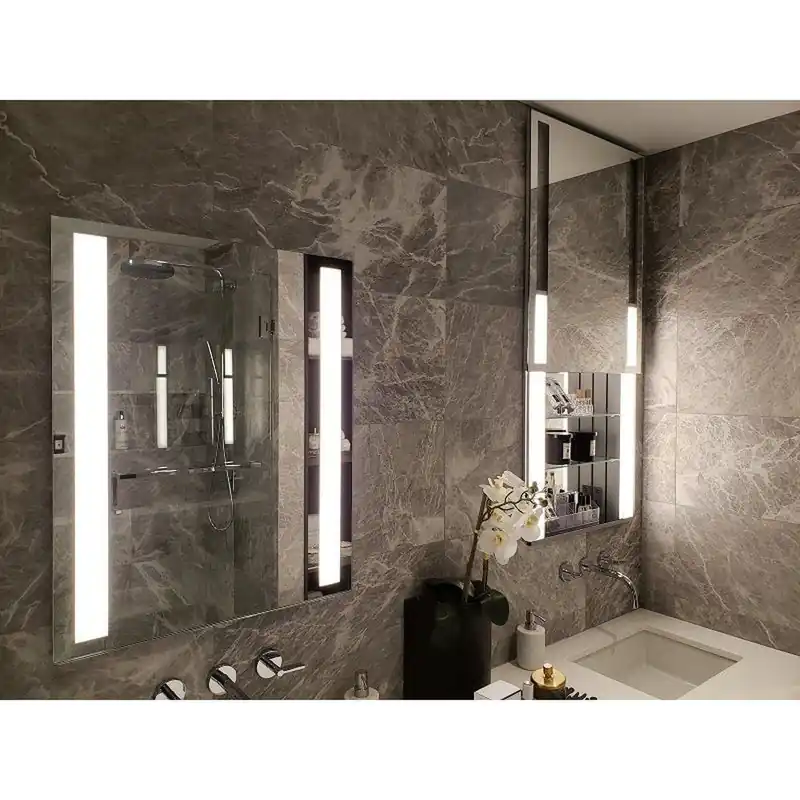 Sidler SideLight 23" x 29" 3000K Single Gliding Mirror Door Anodized Aluminum Medicine Cabinet With Built-in GFCI Outlet and USB port Time-Limited
