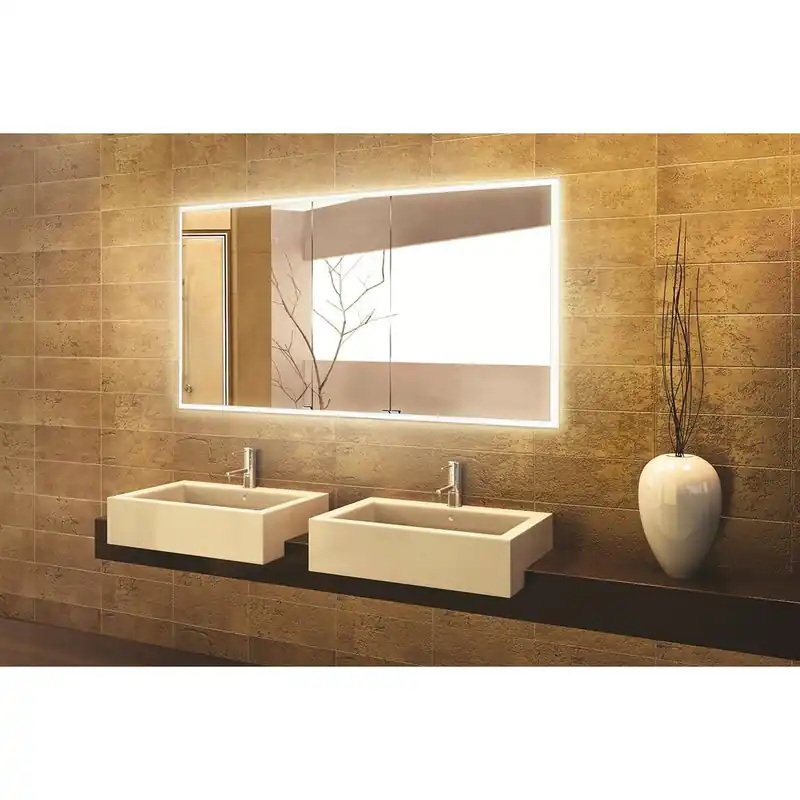 Exclusive Offer Sidler Quadro 59" x 36" 4000K 3 Mirror Doors Anodized Aluminum Medicine Cabinet With Night Light Function, Built-in GFCI Outlet and USB port