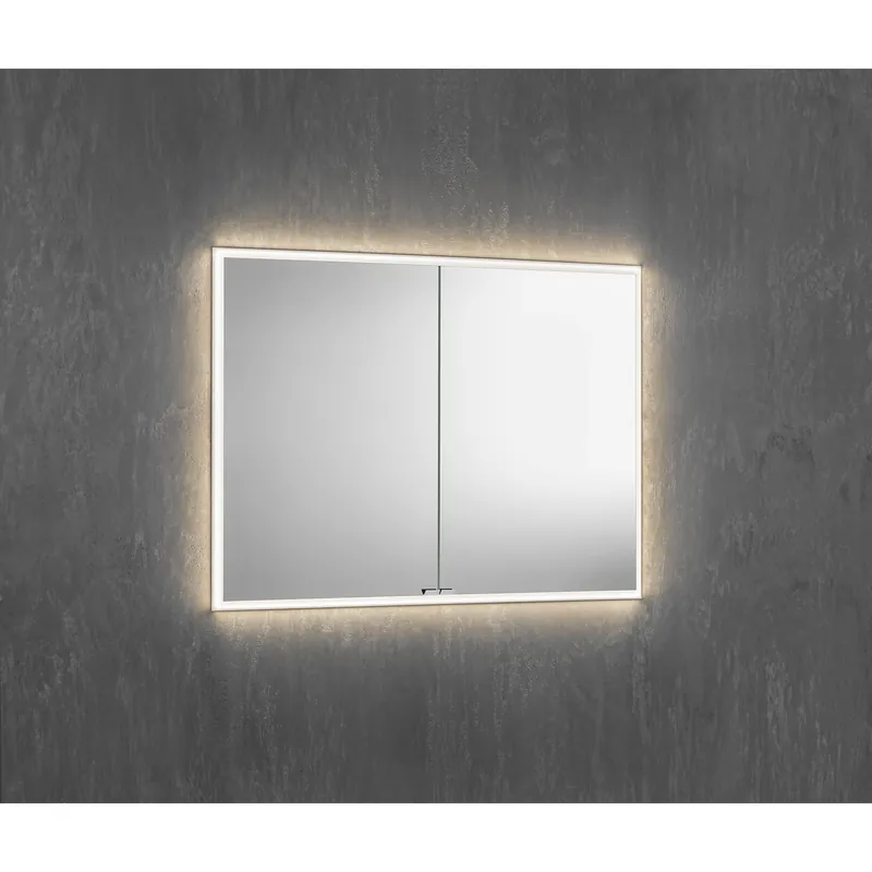Today Only Sidler Quadro 47" x 36" 3000K Double Mirror Doors Anodized Aluminum Medicine Cabinet With Night Light Function, Built-in GFCI Outlet and USB port
