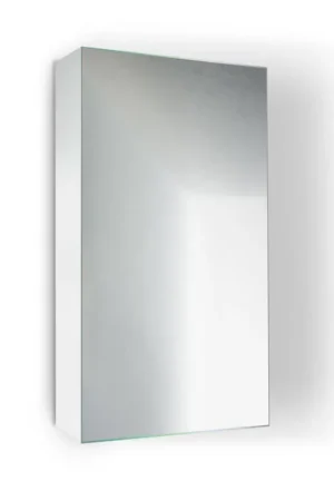 Best Price Krugg Reflections Plaza 16" x 30" Single Left Opening Rectangular Recessed/Surface-Mount Medicine Cabinet Mirror With Three Adjustable Shelves