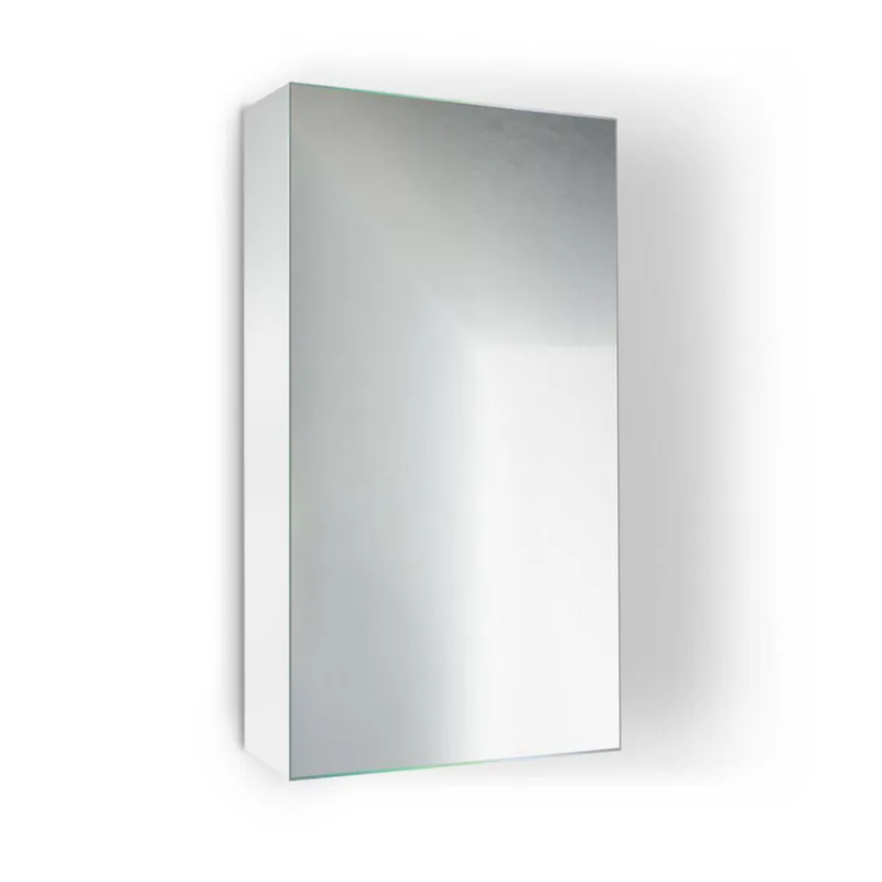 Best Price Krugg Reflections Plaza 16" x 30" Single Left Opening Rectangular Recessed/Surface-Mount Medicine Cabinet Mirror With Three Adjustable Shelves