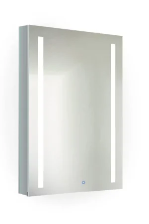 Krugg Reflections Kinetic 20" x 30" 6000K Single Left Opening Rectangular Recessed/Surface-Mount Illuminated Silver Backed LED Medicine Cabinet Mirror With Built-in Defogger, Dimmer and Electrical Outlet Super Sale
