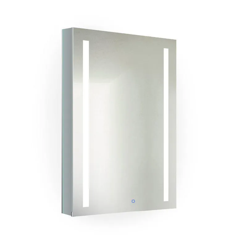 Krugg Reflections Kinetic 20" x 30" 6000K Single Left Opening Rectangular Recessed/Surface-Mount Illuminated Silver Backed LED Medicine Cabinet Mirror With Built-in Defogger, Dimmer and Electrical Outlet Super Sale