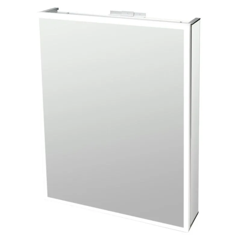 Best Choice ALFI Brand ABMC2432 24" x 32" LED Lighted Hinged Single Door Framed Mirror Medicine Cabinet With Tempered Glass Shelves