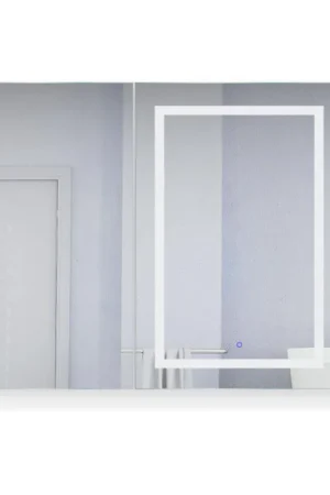 Krugg Reflections Svange 42" x 36" 5000K Single Bi-View Right Opening Recessed/Surface-Mount Illuminated Silver Backed LED Medicine Cabinet Mirror With Built-in Defogger, Dimmer and Electrical Outlet Direct From Manufacturer