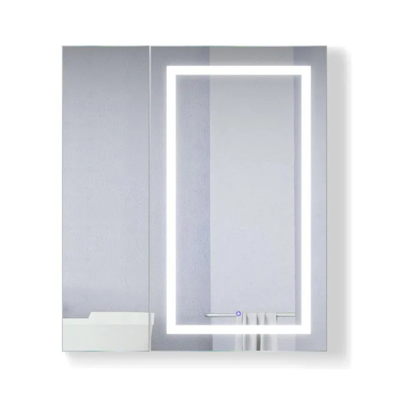 Krugg Reflections Svange 36" x 42" 5000K Single Bi-View Right Opening Recessed/Surface-Mount Illuminated Silver Backed LED Medicine Cabinet Mirror With Built-in Defogger, Dimmer and Electrical Outlet Latest