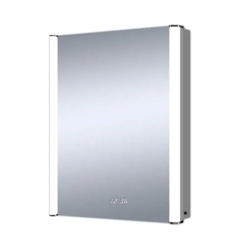 Lighted Impressions Sperry 24" x 28" Rectangular Framed Wall-Mounted LED Mirror Cabinet With Rocker Switch, Glass Shelves & Digital Clock Exclusive