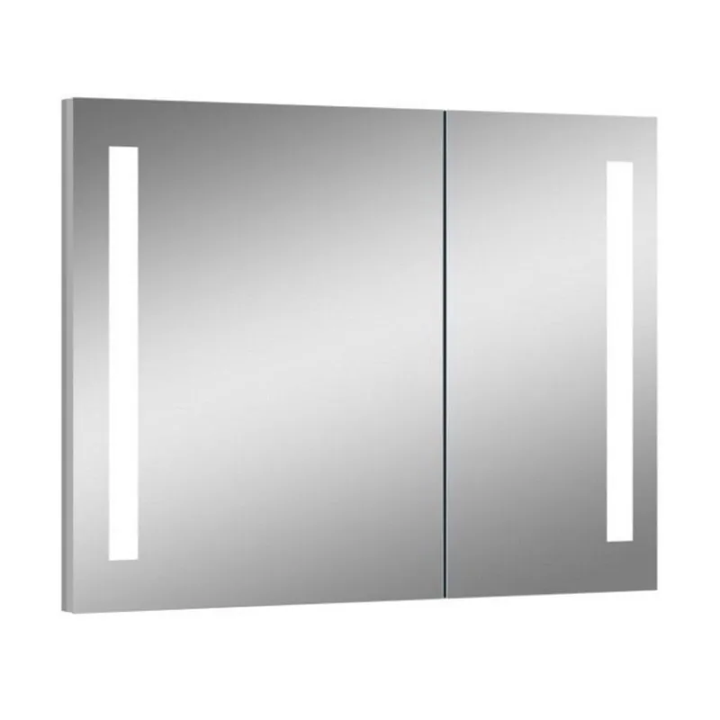 Holiday Sale Lighted Impressions Royale 32" x 28" Rectangular Framed Wall-Mounted LED Mirror Cabinet With 3-Section Rocker Switch & Glass Shelves