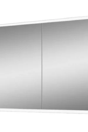 Reduced Price Lighted Impressions Kona 36" x 28" Rectangular Framed Wall-Mounted LED Mirror Cabinet With 3-Section Rocker Switch & Glass Shelves