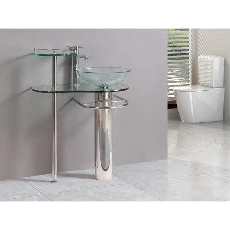 Money Back Guarantee Costway 29" Bathroom Vanities Pedestal Vessel Sink Bowl Glass Modern Furniture Set