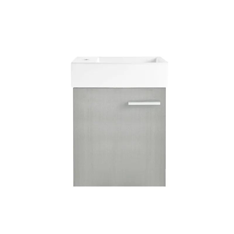 Swiss Madison Colmer 18" x 22" Wall-Mounted Brushed Gray Bathroom Vanity With Ceramic Single Sink High Quality