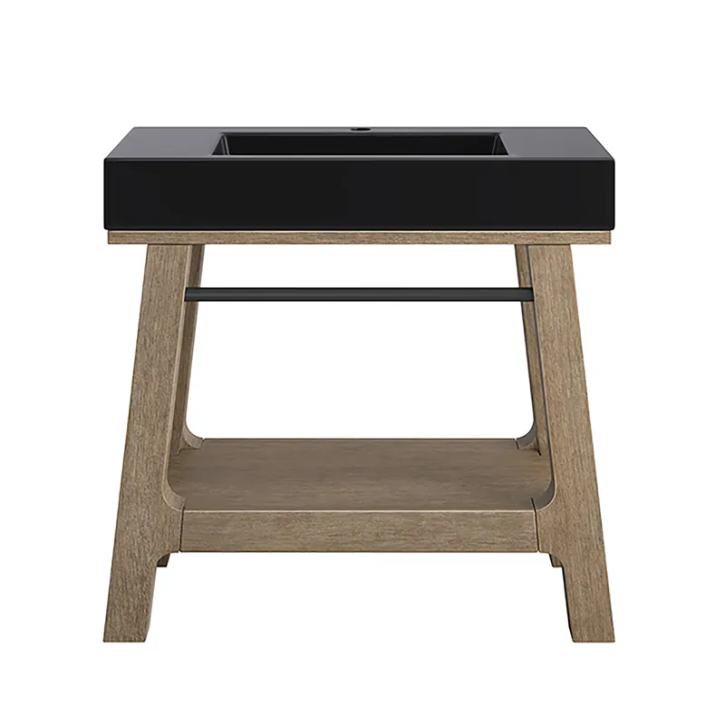 James Martin Vanities Auburn 36" Weathered Timber Sink Console With Black Matte Mineral Composite Top Exclusive Offer