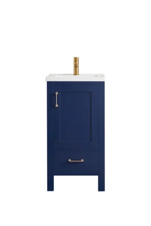 Top Rated Vinnova Gela 18" Single Sink Bath Vanity In Royal Blue With White Drop-In Ceramic Basin