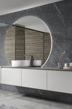 TONA Bova 72" Wall-Mounted Bathroom Vanity with Porcelain Slab Countertop & Solid Surface Single Vessel Sink Genuine