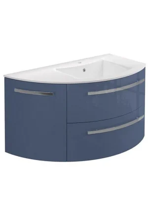 Grab Now LaToscana Ameno 38" Blue Distante Wall-Mounted Vanity Set With Left Rounded Cabinet