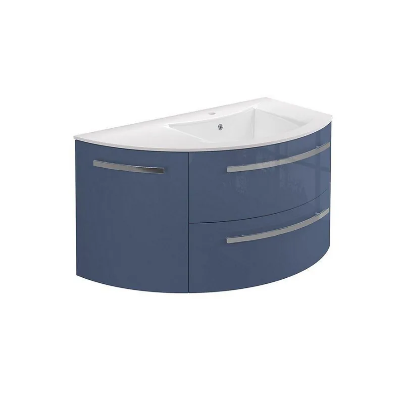 Grab Now LaToscana Ameno 38" Blue Distante Wall-Mounted Vanity Set With Left Rounded Cabinet