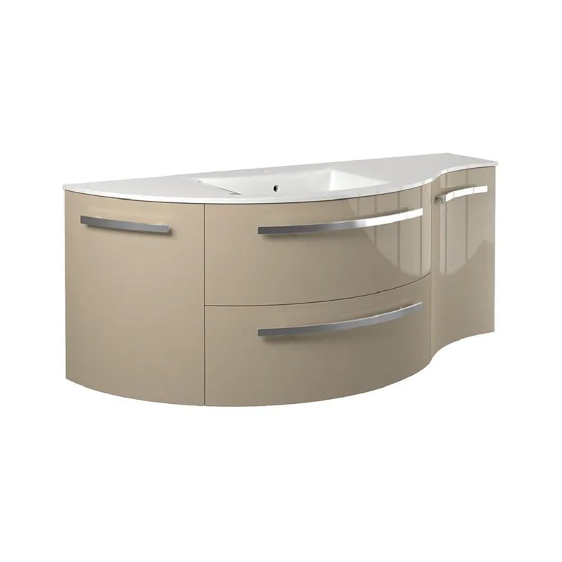 LaToscana Ameno 52" Sand Wall-Mounted Vanity Set With Left Rounded & Right Concave Cabinets Fresh Stock
