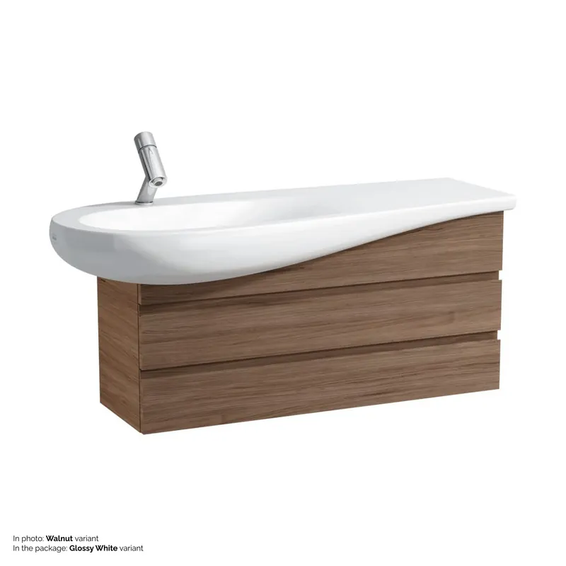 Seasonal Sale Laufen IlBagnoAlessi 39" 2-Drawer Glossy White Vanity for IlBagnoAlessi Bathroom Sink Model: H814973