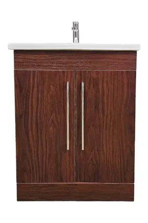 DreamWerks Oslo 25" x 33" x 18" Vanity in Deep Peach Wood Finish With Ceramic Vanity Top Direct From Manufacturer
