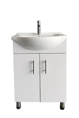 DreamWerks Lilly 24" x 34" x 18" Euro-Style Vanity in White With Ceramic Vanity Top Direct From Manufacturer