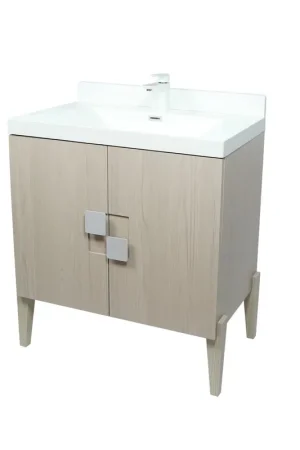 Bellaterra Home 804366V-EP 32" Light Gray Single Sink Vanity With White Composite Granite Top Discount