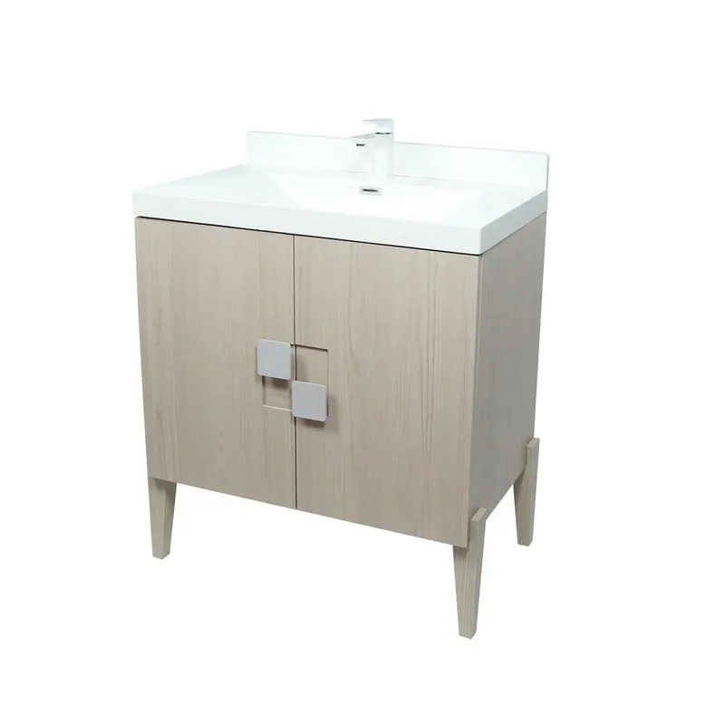 Bellaterra Home 804366V-EP 32" Light Gray Single Sink Vanity With White Composite Granite Top Discount
