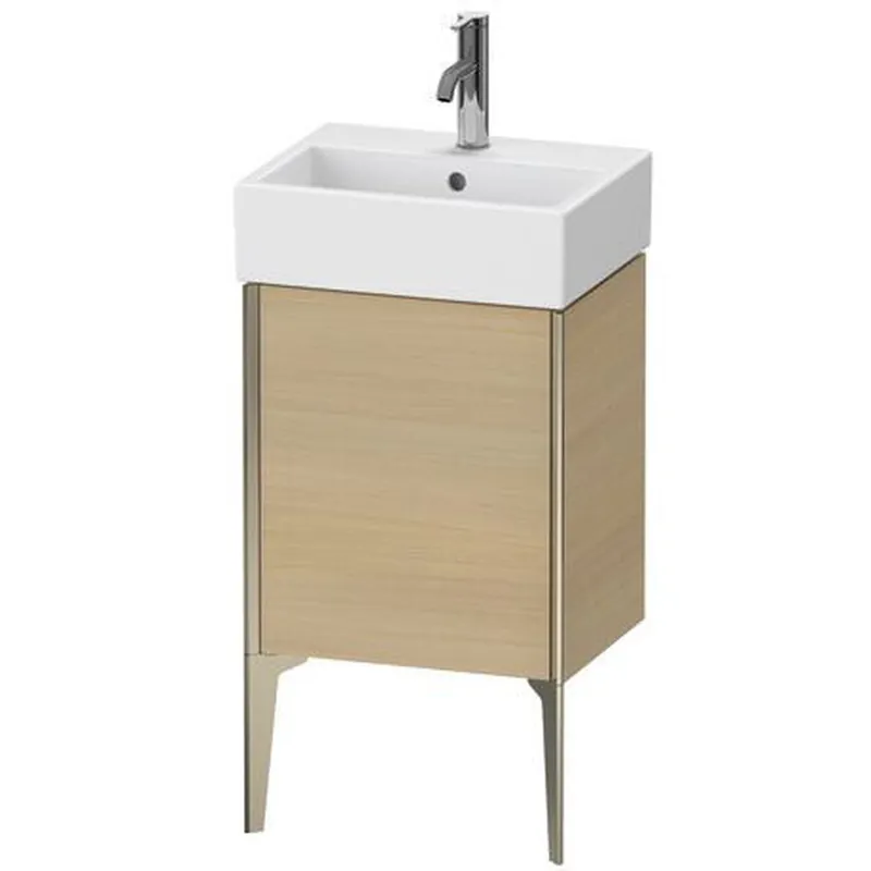 Duravit Xviu 17" x 19" x 13" One Door Floorstanding Vanity Unit With Right Hinge, Mediterreanean Oak Real Wood Veneer (XV4531RB171) Crafted