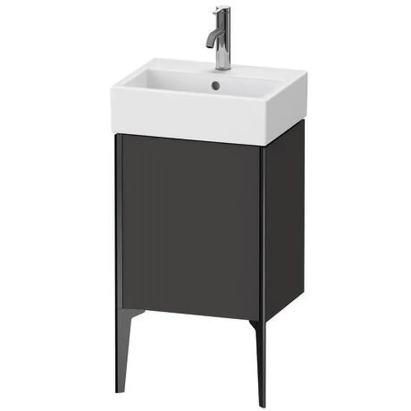 Duravit Xviu 17" x 19" x 13" One Door Floorstanding Vanity Unit With Left Hinge, Graphite Super Matt (XV4531LB280) Fast Shipping