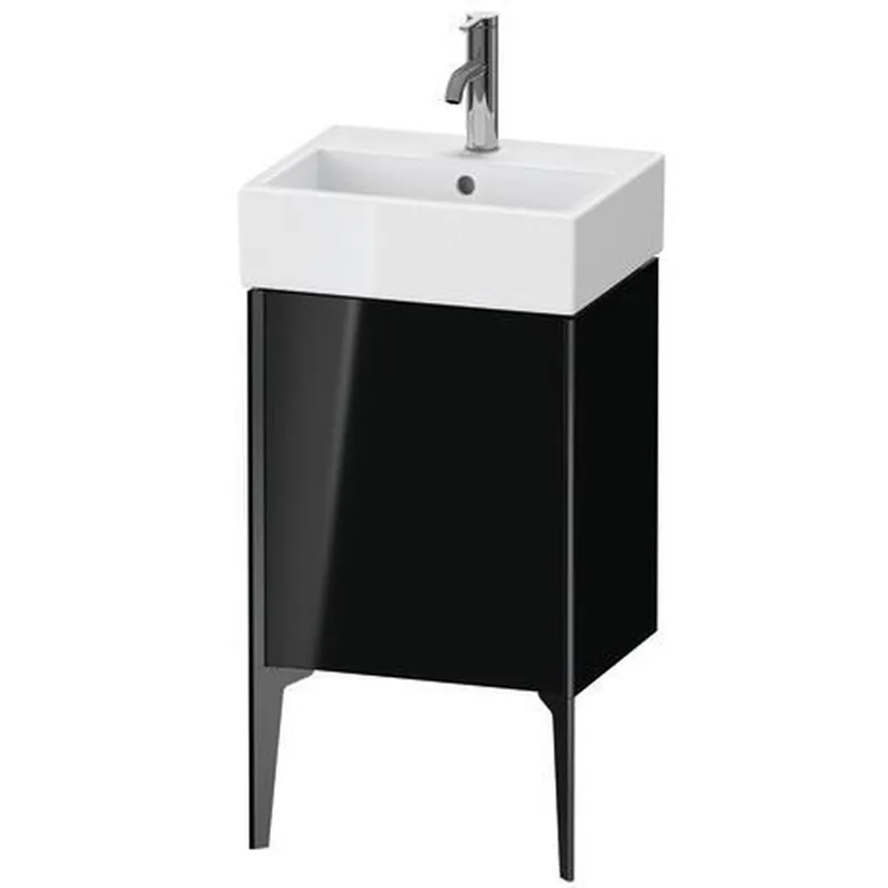 Duravit Xviu 17" x 19" x 13" One Door Floorstanding Vanity Unit With Left Hinge, Black High Gloss Lacquer (XV4531LB240) New Arrival