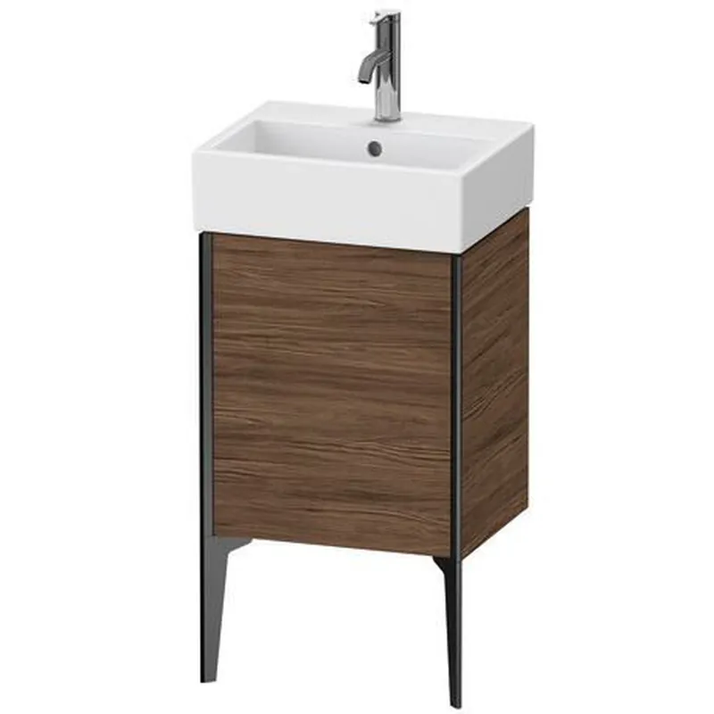 Duravit Xviu 17" x 19" x 13" One Door Floorstanding Vanity Unit With Left Hinge, Walnut Dark (XV4531LB221) Direct From Factory