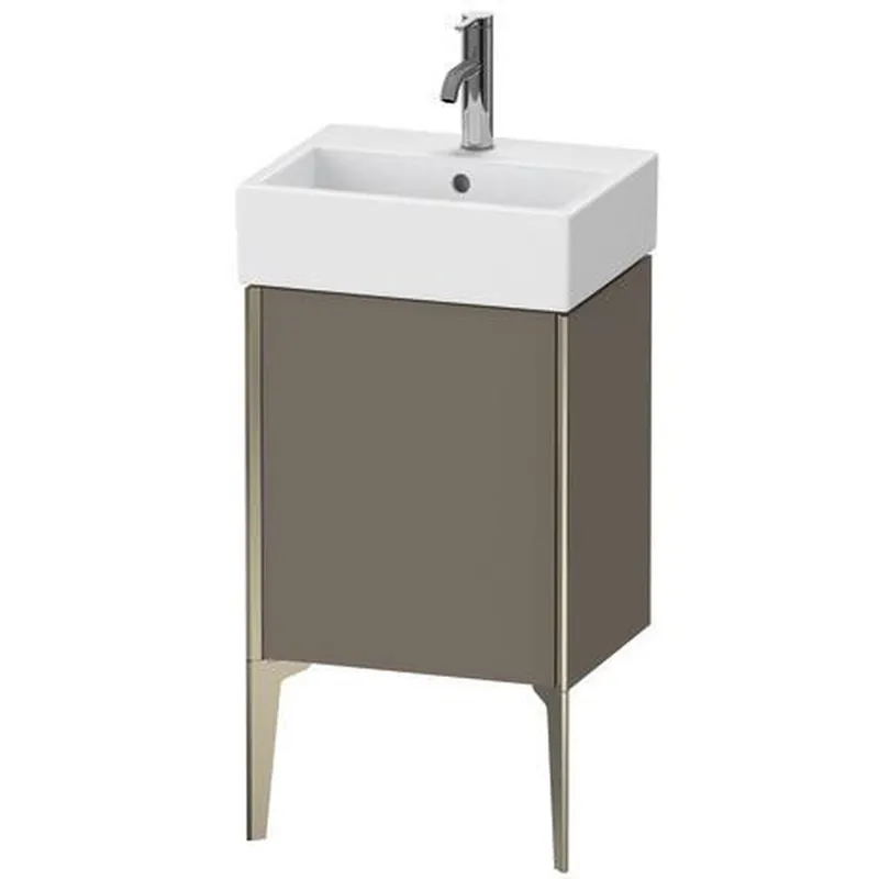 Holiday Sale Duravit Xviu 17" x 19" x 13" One Door Floorstanding Vanity Unit With Left Hinge, Flannel Grey Satin Matt Lacquer (XV4531LB190)
