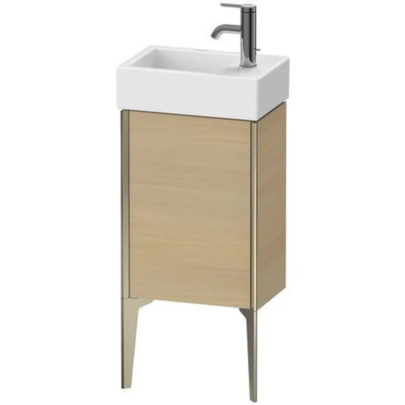 Duravit Xviu 14" x 19" x 9" One Door Floorstanding Vanity Unit With Left Hinge, Mediterreanean Oak Real Wood Veneer (XV4530LB171) Next Day Delivery