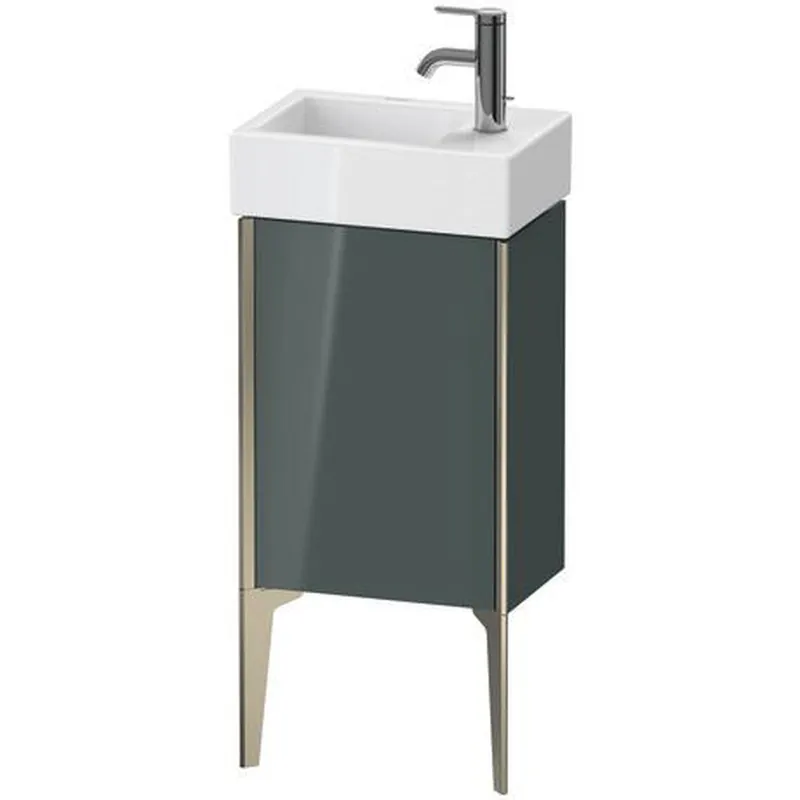 No Minimum Order Duravit Xviu 14" x 19" x 9" One Door Floorstanding Vanity Unit With Left Hinge, Dolomiti Grey High Gloss Lacquer (XV4530LB138)