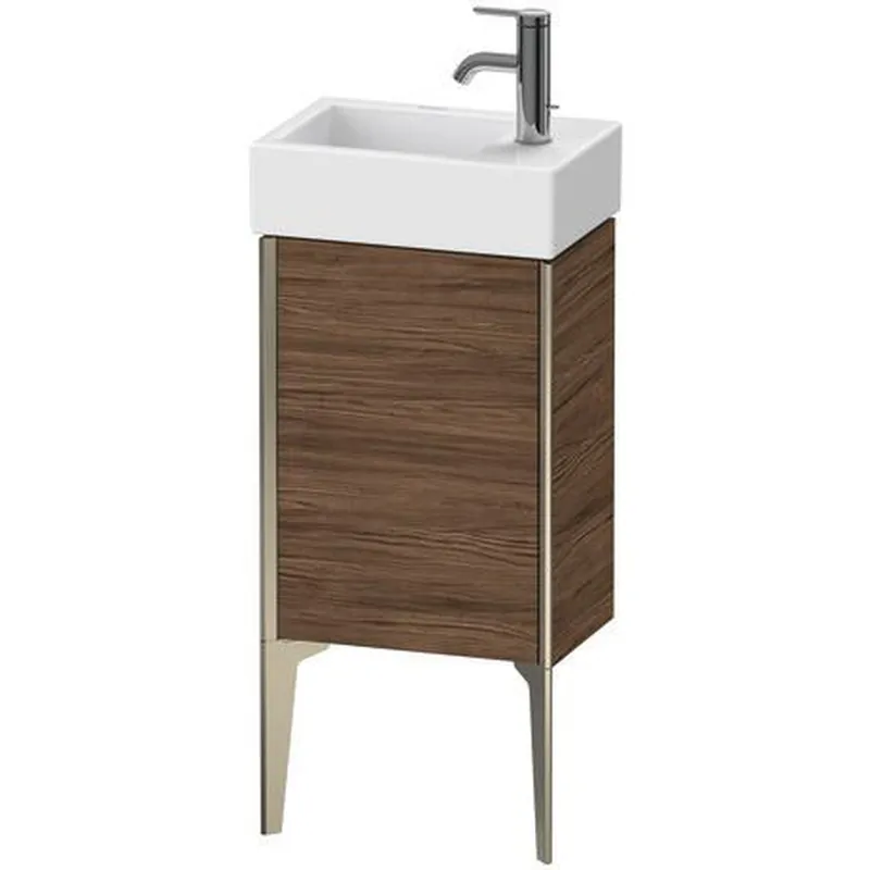 Next Day Delivery Duravit Xviu 14" x 19" x 9" One Door Floorstanding Vanity Unit With Left Hinge, Walnut Dark (XV4530LB121)
