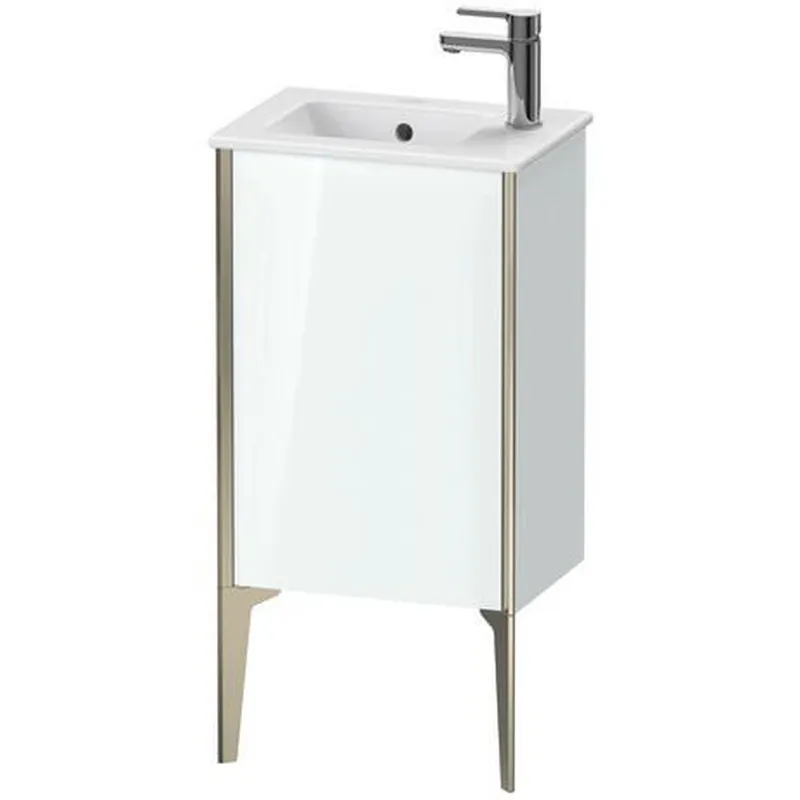 High Quality Duravit Xviu 16" x 23" x 11" One Door Floorstanding Vanity Unit With Right Hinge, White High Gloss Lacquer (XV4480RB185)