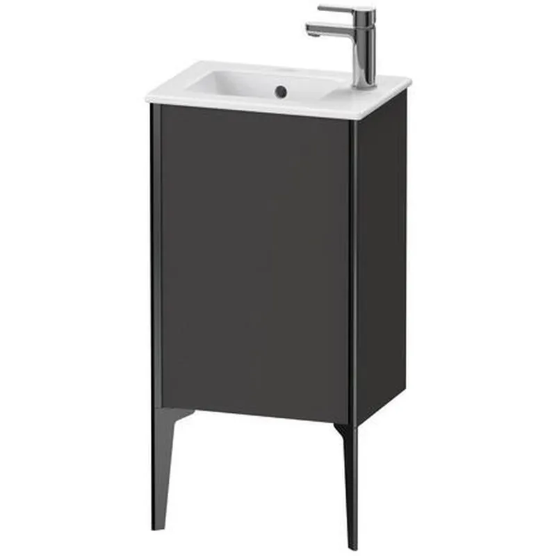 Duravit Xviu 16" x 23" x 11" One Door Floorstanding Vanity Unit With Left Hinge, Graphite Super Matt (XV4480LB280) Worldwide Shipping