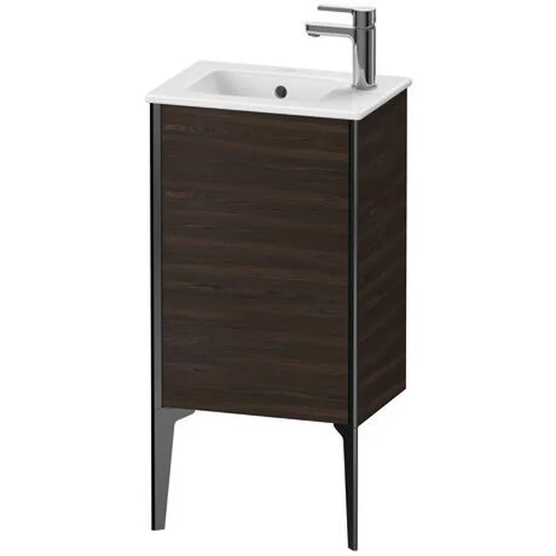 Flash Sale Duravit Xviu 16" x 23" x 11" One Door Floorstanding Vanity Unit With Left Hinge, Brushed Walnut Real Wood Veneer (XV4480LB269)