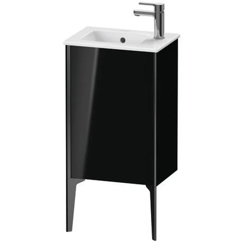 Duravit Xviu 16" x 23" x 11" One Door Floorstanding Vanity Unit With Left Hinge, Black High Gloss Lacquer (XV4480LB240) Affordable