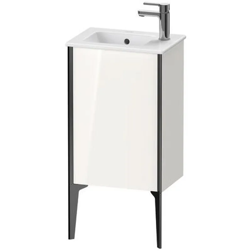 Free Returns Duravit Xviu 16" x 23" x 11" One Door Floorstanding Vanity Unit With Left Hinge, White High Gloss (XV4480LB222)