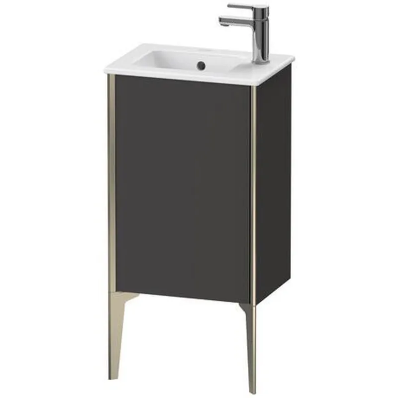 New Release Duravit Xviu 16" x 23" x 11" One Door Floorstanding Vanity Unit With Left Hinge, Graphite Super Matt (XV4480LB180)