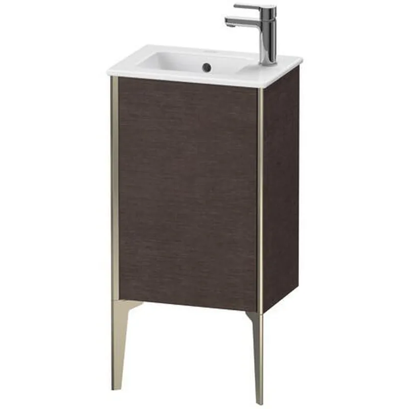 Duravit Xviu 16" x 23" x 11" One Door Floorstanding Vanity Unit With Left Hinge, Brushed Dark Oak Real Wood Veneer (XV4480LB172) Premium