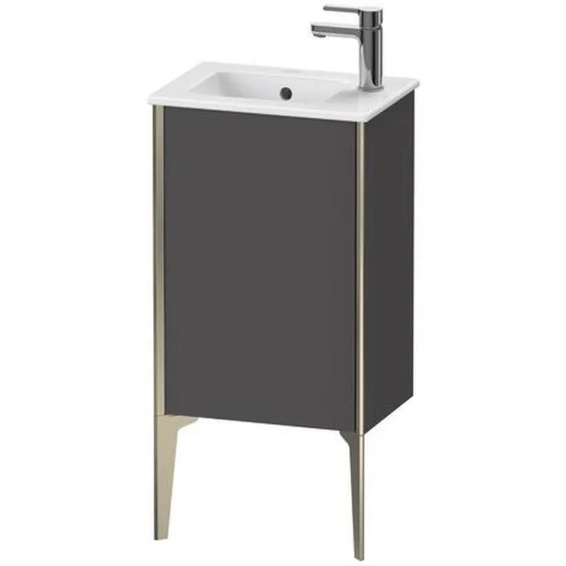 Bargain Duravit Xviu 16" x 23" x 11" One Door Floorstanding Vanity Unit With Left Hinge, Graphite Matt (XV4480LB149)